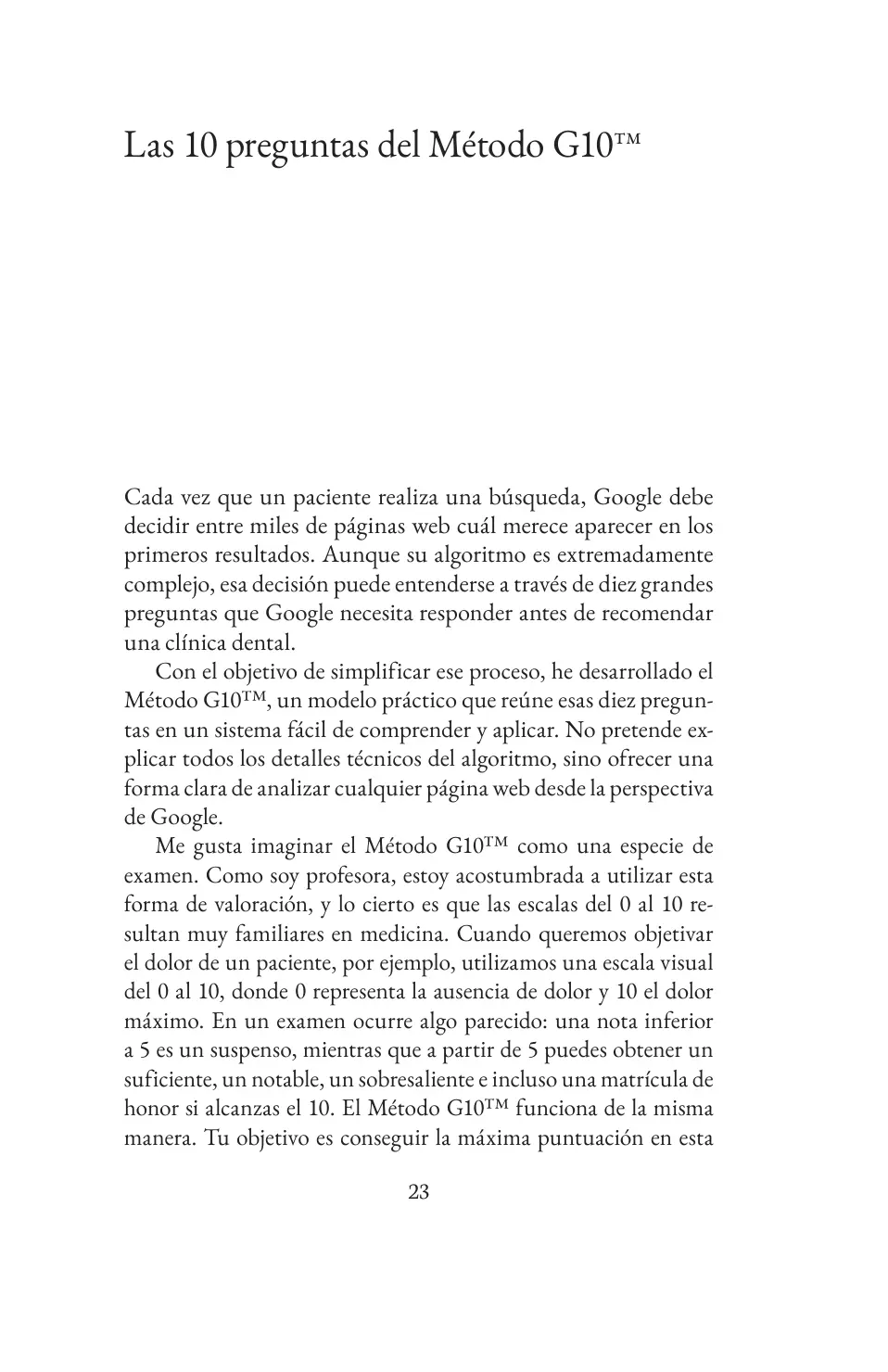 Página 23: apertura del Método G10™